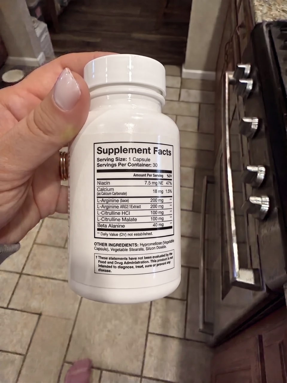 Real VapoCept Supplement Facts label