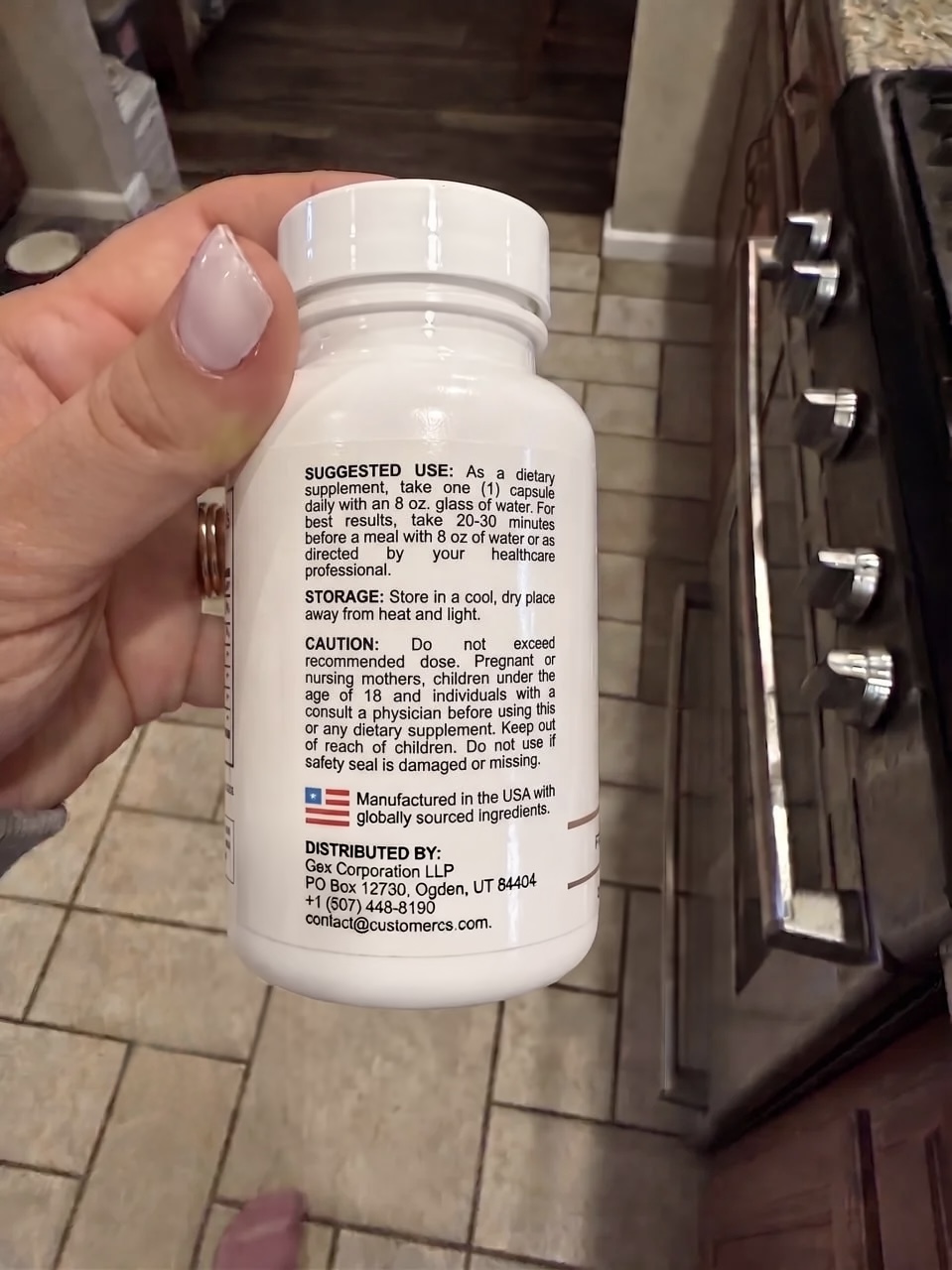 Real VapoCept label showing suggested use, storage and caution